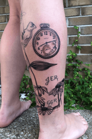 Work in progress-  done from her grandfathers artwork-  and the other grandfathers pocket watch 
