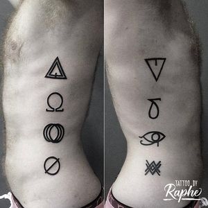symbols tattoo ribcage and side