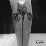 Girl calf flower tattoo