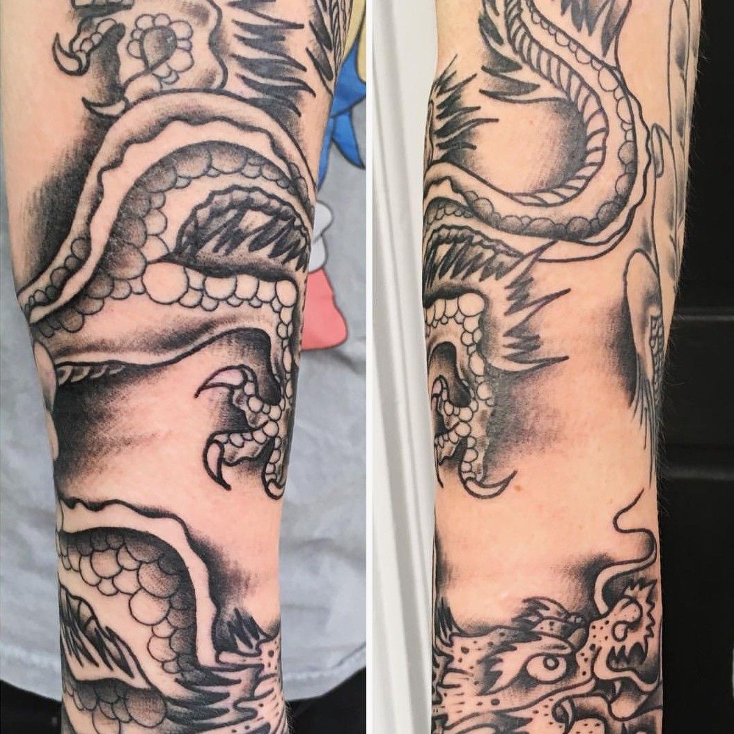 Cloud serpent tattoo