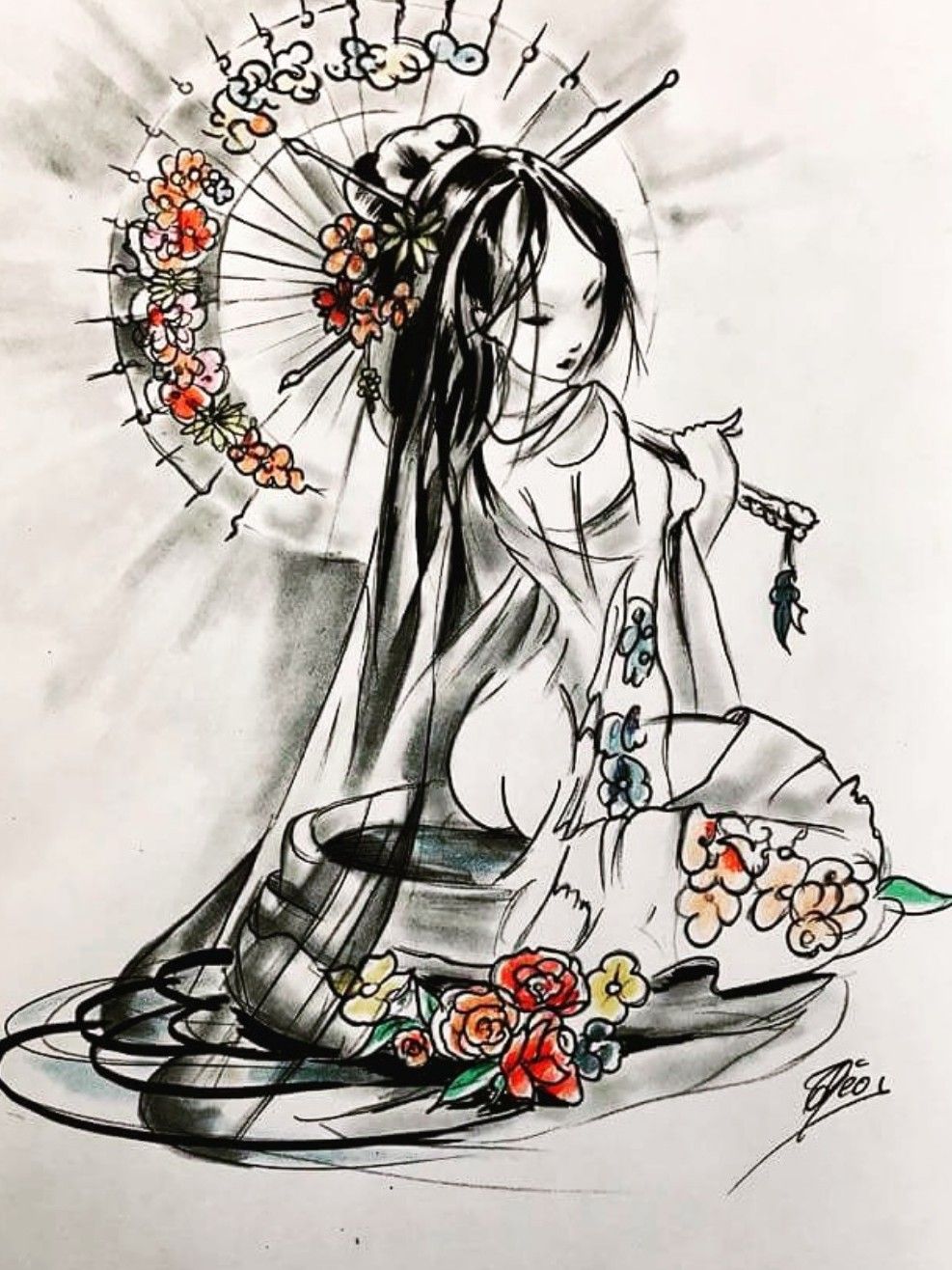 96 Exotic Geisha Tattoos Design and Ideas for Mena and Women 