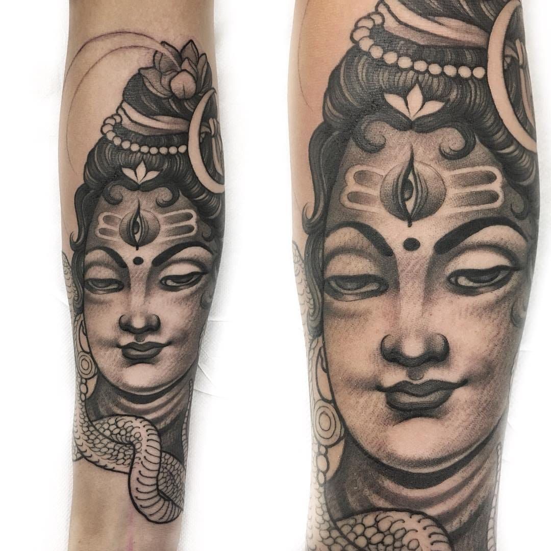 Tattoo uploaded by Tattoodo • Tattoo by Delia Vico #DeliaVico  #Buddhisttattoos #Buddhist #Buddha #meditation #mindfulness #peace #love  #compassion #thirdeye #portrait #lotus #snake #reptile #Hindu #mahayana •  Tattoodo