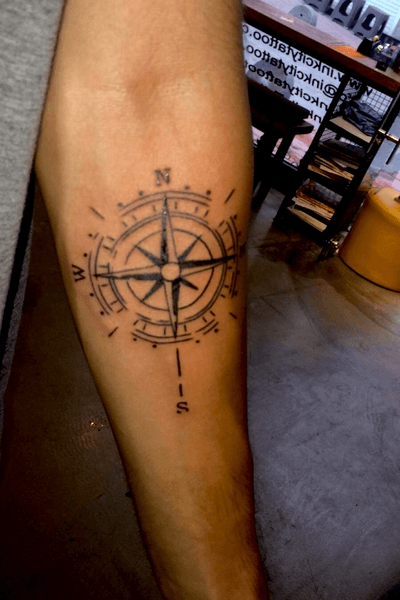 Compass Tattoo - Fun little rib piece done by @jamesnyeyo #compasstattoo  #ipswichtattoo