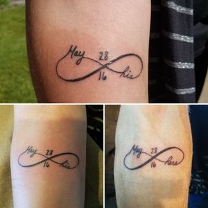 His, hers, infinity, love, forever. 