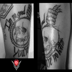 Skull & noose done on Joshua. Design by me but not the original concept. 