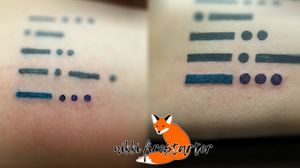 Added a teal and purple Morse code (B) to a couple of existing tattoos back in March of 2018. Colors for suicide awareness. http://nikkifirestarter.com#tattoos #bodyart #bodymods #mnartist #mntattoos #ink #art #morsecode #b #morsecodetattoos #meaningfultattoos #suicideawareness #purple #teal #colortattoos #graphictattoos #graphicart #familytattoos #simpletattoos