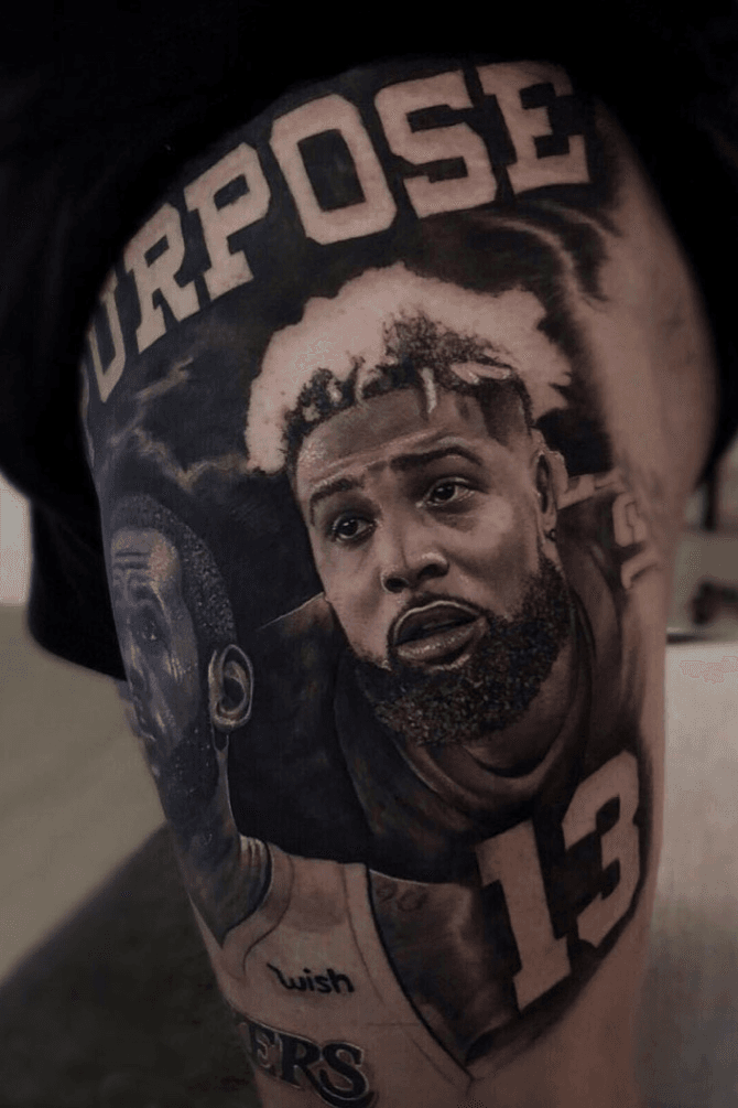 LA Rams star Odell Beckham Jr has 86 tattoos from Barack Obama portrait to  Mike Tyson biting off Holyfields ear  The US Sun