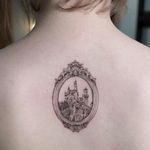 Tattoo by Sol Tattoo #SolTattoo #architecturetattoos #architecture #building #house #detailed #intricate #mansion #castle #frame #filigree #illustrative