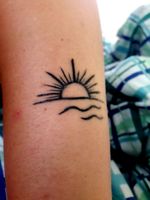 Sunrise / Sunset tattoo done at The Tattoo Gallery off Blanding Blvd in Jacksonville Florida by Kerry Ann #sunrise #sunset #minimalist #minimalistic 