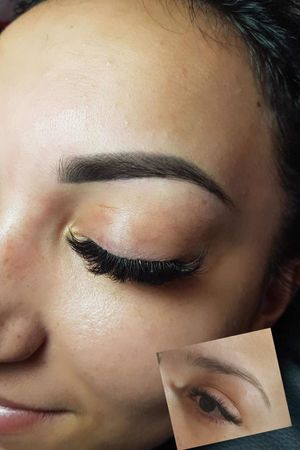 Micropigmentation. Powder eyebrows. Healed after one session 