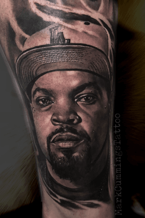 #icecube done as part of a rappers themed leg sleeve. 