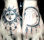 #sun #moon #decorative #dots #foottattoo #sunandmoon 