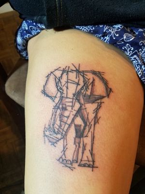 Elephant geometric sketch