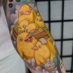 Tattoo by Hori Benny #HoriBenny #StudioGhiblitattoo #StudioGhibli #anime #manga #cartoon #newschool #movietattoo #filmtattoo #SpiritedAway #ducks #onsen #bathhouse #sootsprite #Totoro #bubbles #color