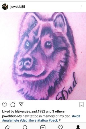 Wolf tattoo in memory of my dad