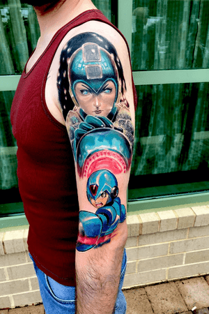 Megaman sleeve im working on for more content follow me on instagram 