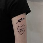 Tattoo by Andrei Ylita aka ylitenzo #AndreiYlita #Ylitenzo #tinytattoo #tiny #smalltattoo #small #heart #love #leaves #text