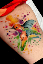 #beautiful #watercolor #hummingbird #tattoo #tattooartist #jonmorrison47 #eternalink 