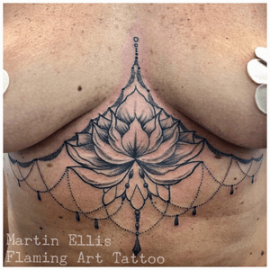 Beautiful underboob Lotus - Dark Horse Tattoo Co. LLC.