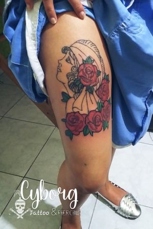 #Cyborg #tattoo #ink #inked #tattoo #girl #traditionaltattoos  #rose #rosetatto #lineworktattoo #colortattoo 