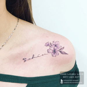 Purple simple floral tattoo