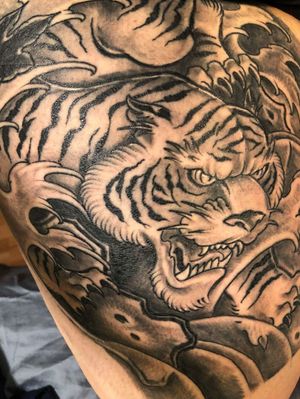 Custom tiger tattoo I tattooed in atlanta