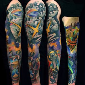 Sleeve by @fishero - Freihand tattoo #sleeve #sleevetattoo #fishero #fisherotattoo 