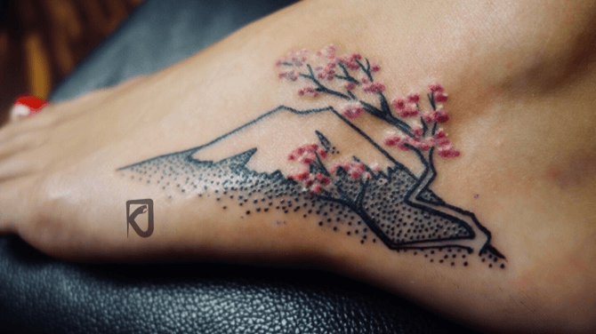 Tattoo uploaded by Kevin Joseph • #custom designed. Mt. Fuji #dotwork  #japanesetattoo #japanese • Tattoodo