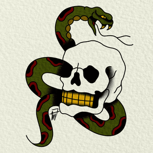 #snake #skull #traditional 