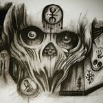 Free hand charcoal sketch by Sean at www.adventuretattoos.com (my life) #charcoal #charcoaldrawing #freehand #skulls #skull #suicide #death #darkpast 
