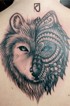 One of the first pieces I did at Big City. #wolf #tribal #polynesian 