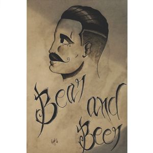 By me #skull #blackandgrey #draw #bones #arttattoo #tattoo #practice #oldschool #newschool #cap #dead #oldschoolman #beard #beer 