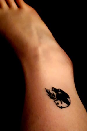 My little panda...but with a lot of meaning.Thanks to Louis Boshoff for my tattoo.And yes...I am aware the photo is upside down. Sorry about that.