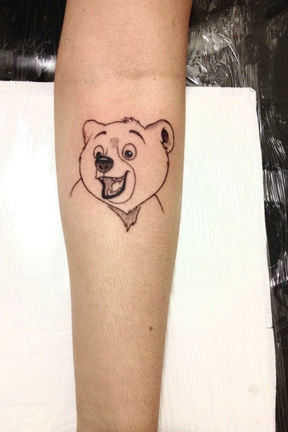 Started this cute lil brother bear piece for mister Zachary cant wait to  get back into it  done at theseancetattooparlor   Instagram