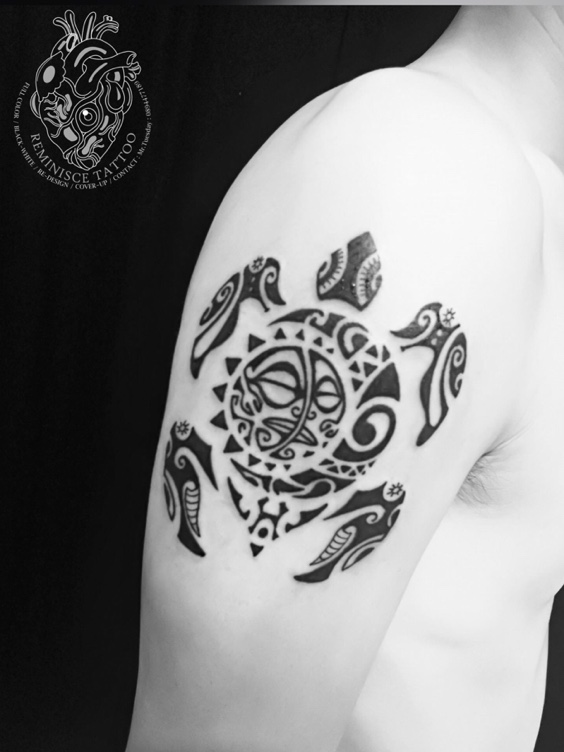 Tribal turtle tattoo by Jesse Singleton in London my first tattoo  r tattoo