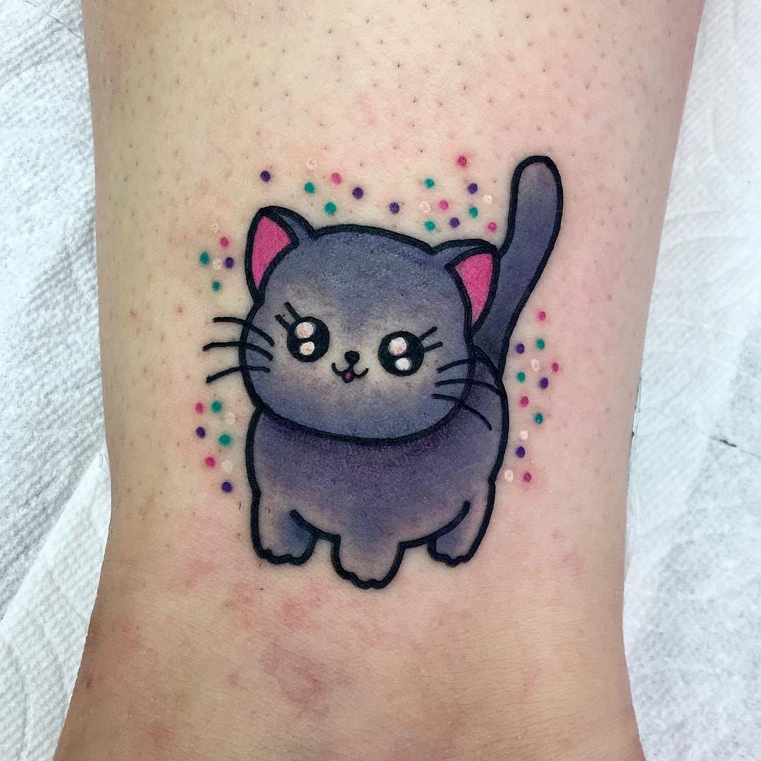 100 Examples of Cute Cat Tattoo  Art and Design