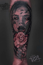 #horror #face #rose #freaky #realism #colour #color #tattooart #tattooartist 