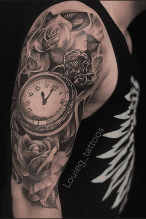 Clock and rose done by louieg 