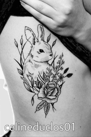 my last tattoo, my favorite ❤️ #lapin #rabbit #bunny #rabbittattoo #bunnytattoo 