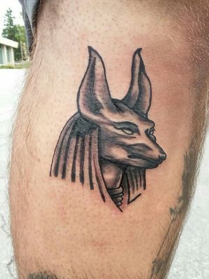 Greyscale anubis tattoo 