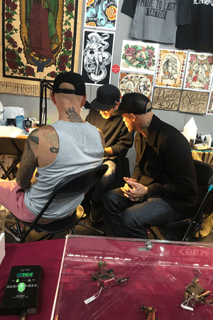 At the London tattoo convention 2018 with Tim Hendricks and Ami James. #LTCPICKME 