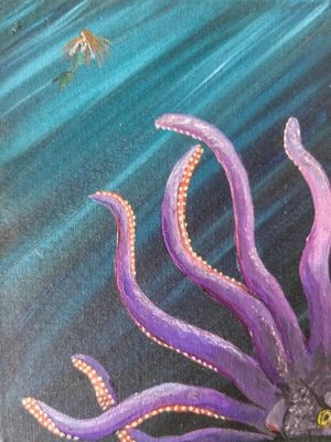 Monsters from the deep acrylic painting