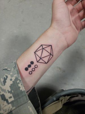 D20 and Death Saving throws Dungeons and Dragons Tattoo