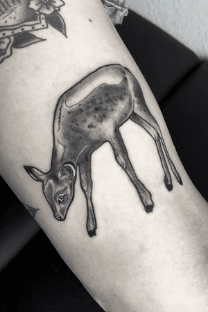 Bambi tattoo #bambi#deer#oldschool#neotraditional#blackwork