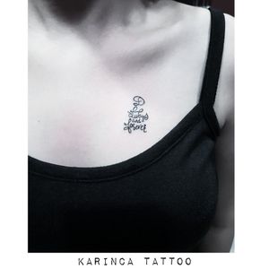"D Always and Forever" ✒ Instagram: @karincatattoo #always #forever #quotetattoo #scripttattoo #minimaltattoos #smalltattoos #collarbone #tattoo #tattoos #tattoodesign #tattooartist #tattooer #tattoostudio #tattoolove #ink #tattooed #girl #woman #tattedup #inked #dövme #istanbul #turkey #dövmeci