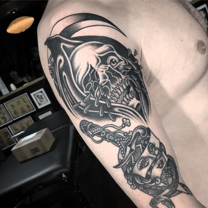 #traditional #traditionaltattoo #AmericanTraditional #traditionaltattoos #TraditionalArtist #reaper #reapertattoo #grimreaper #GrimReaperTattoo 