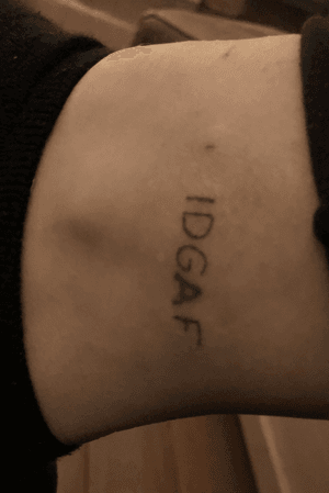 dua lipa related tattoo, stick n poke. used to be a normal “A” and decided to give it a touch up.