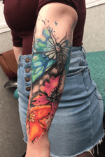 Watercolor arm sleeve design by The Watercolor Queen Jamie
