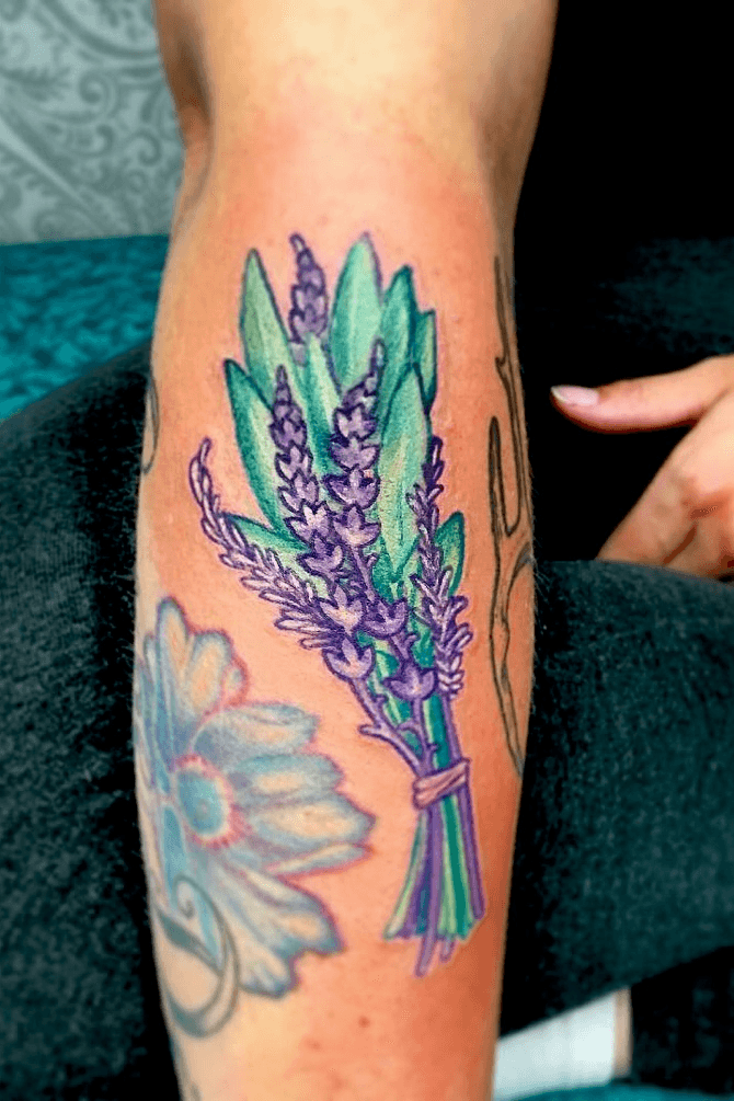 White Sage and crystal tattoo  Wicca tattoo Creative tattoos Crystal  tattoo