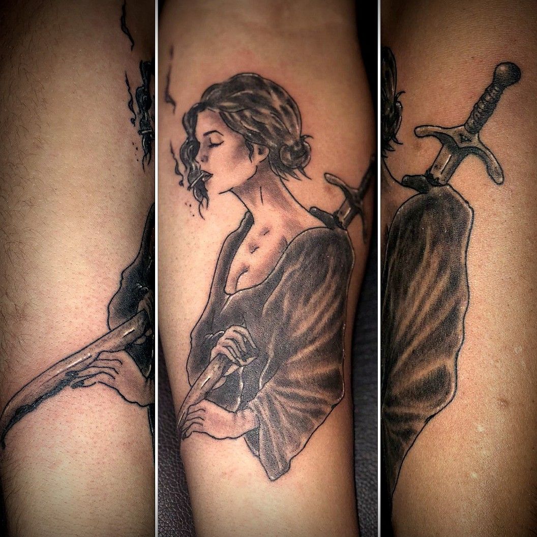 Stabbed knife by Hand Job Tattoo  Tattoogridnet